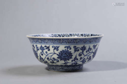 Blue and White Lotus Bowl