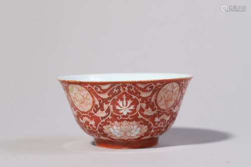 Iron-Red Glaze Lotus Bowl