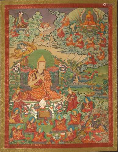 Painted Thangka of Tsong-Kha-Pa