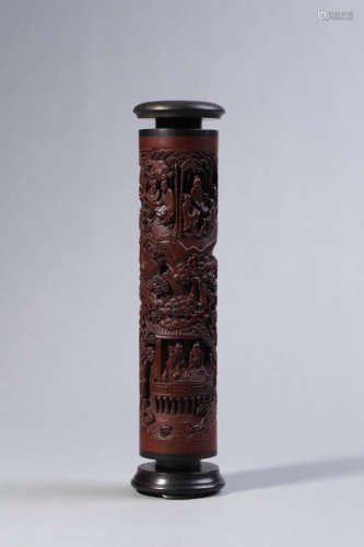 Carved Sandalwood Landscape Perfumier