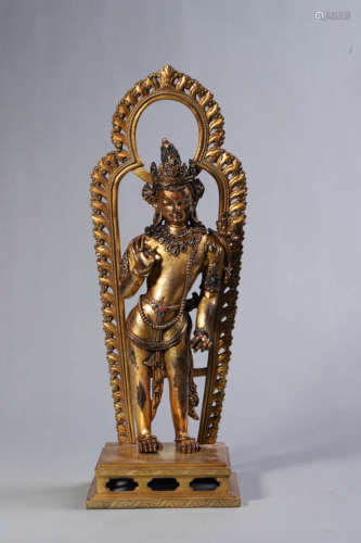 Gilt Bronze Figure of Maitreya