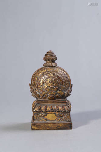 Gilt Bronze Buddhist Seal