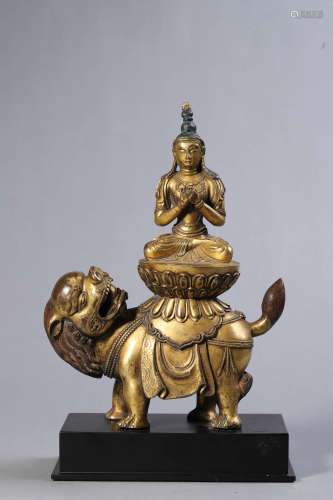 Gilt Bronze Figure of Manjushri