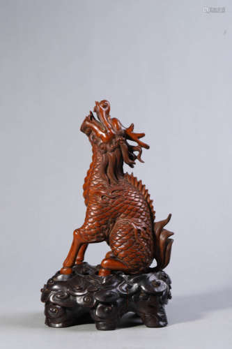 Carved Boxwood Mythical Beast