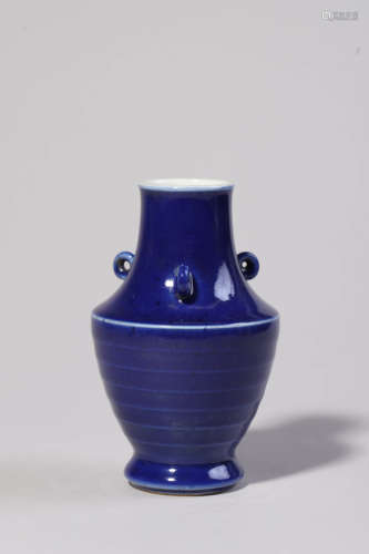 Sacrificial Blue Glaze Facet Vase