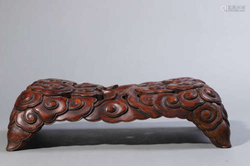Carved Rosewood Cloud-Form Arm Rest