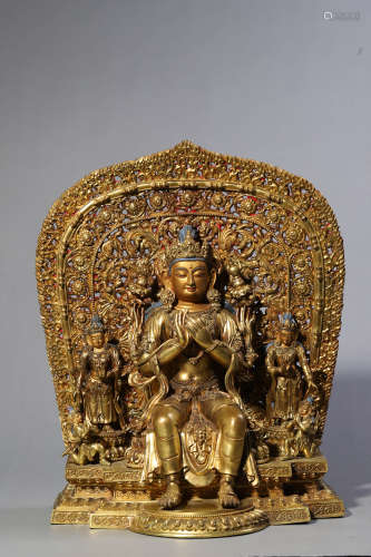 Gilt Bronze Figure of Maitreya
