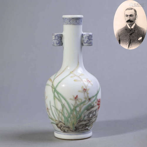 Falangcai Glaze Floral Pierced Vase