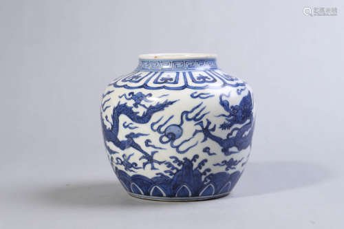 Blue and White Dragon Jar