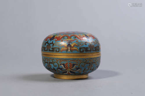 Cloisonne Enamel Floral Box and Cover