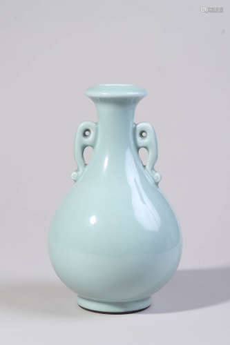 Blue Glaze Double-Eared Vase