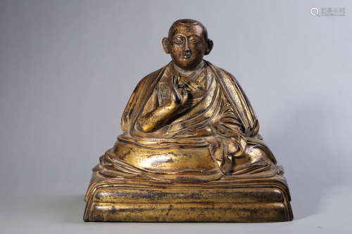 Gilt Bronze Figure of Guru