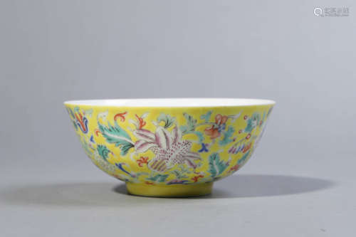 Famille Rose Floral Bowl