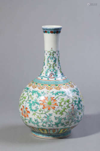 Doucai Glaze Flower Pear-Shape Vase