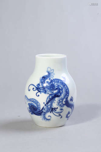 Blue and White Floral Jar