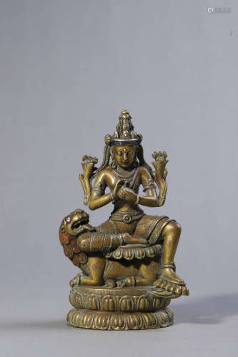 Copper Alloy Figure of Manjushri