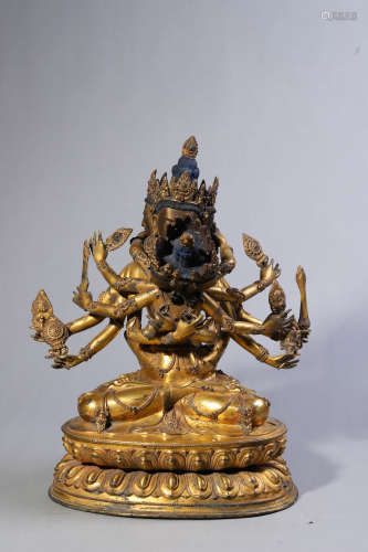 Gilt Bronze Figure of Guhyasamaja