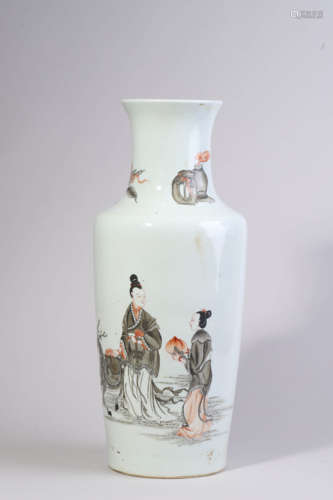 Famille Rose Figure Vase