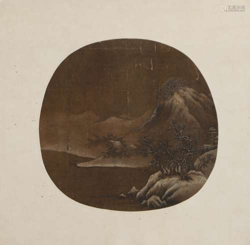 Chinese Landscape Round Painting, Anonymous