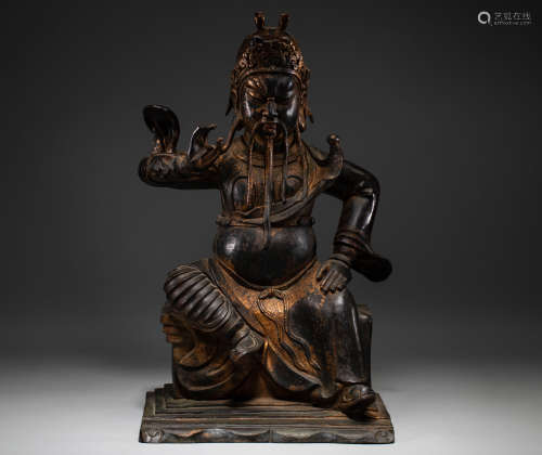 Chinese Bronze Statue of Guan Gong in qing Dynasty