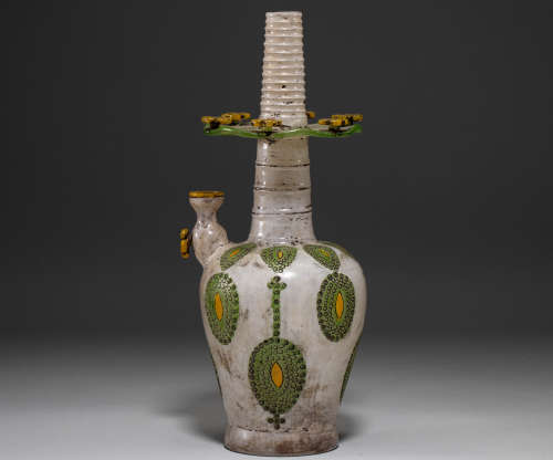 Chinese Glazed neck flask of tang Dynasty