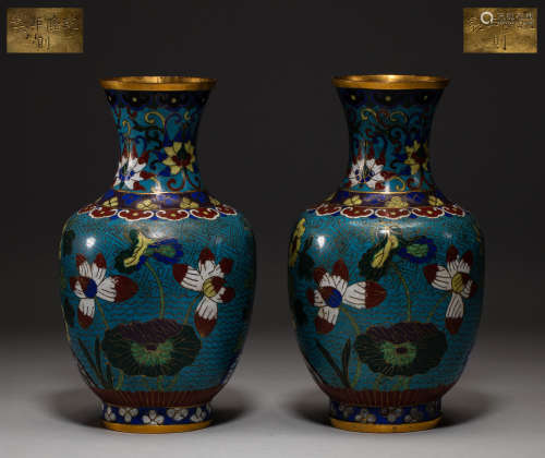 Chinese Cloisonne vase from qing Dynasty