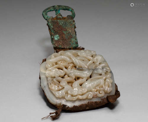 China liao Dynasty Hetian jade belt wear
