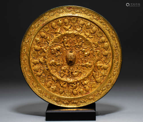 Chinese Tang Dynasty pure gold mirror