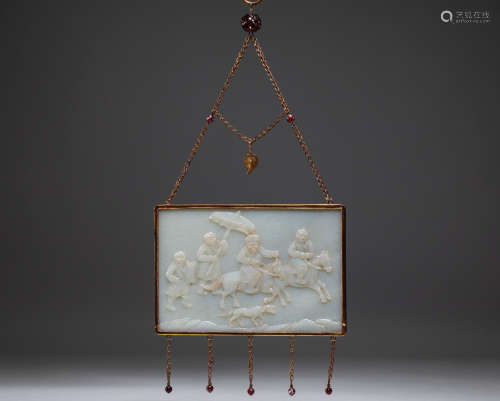 Chinese Liao Dynasty Hetian jade hanging ornaments