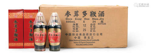 90年代产出口装雪山牌「参茸多鞭酒」（含有冬虫夏草）  24瓶（原箱）