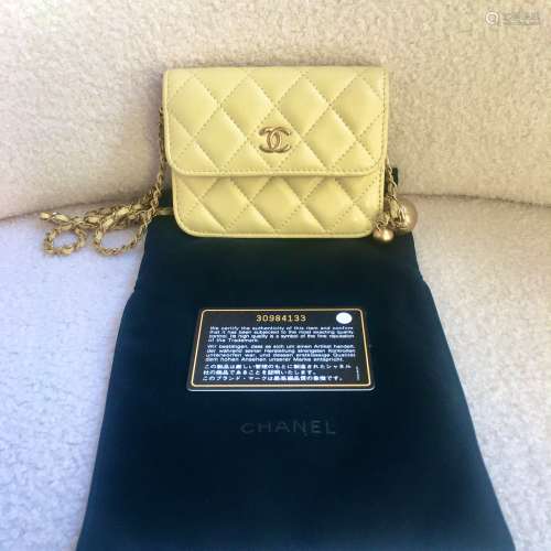 chanel 小鸡黄斜跨金球woc