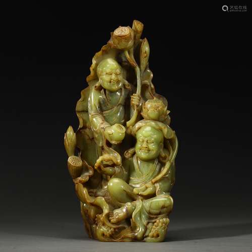 Ancient jade He Ye figure ornaments