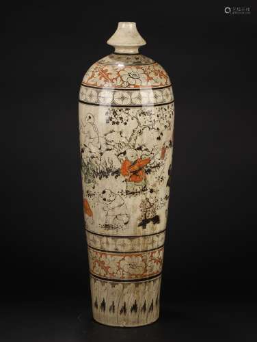 Cizhou kiln boy and plum bottle