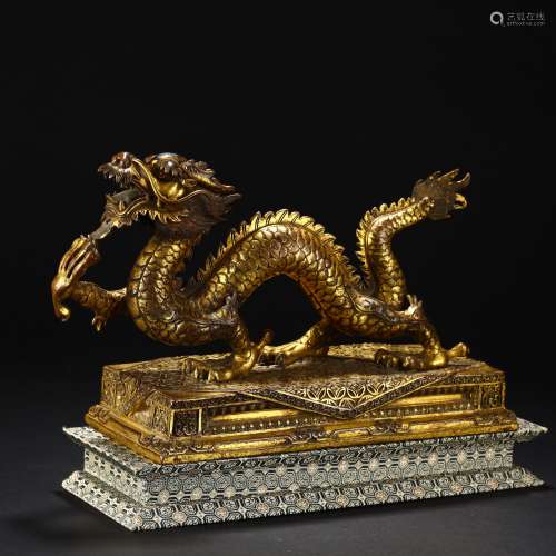 Ancient bronze-gilded dragon ornaments
