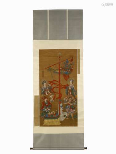 Silk Scroll of Portraits of Anonymous Immortals