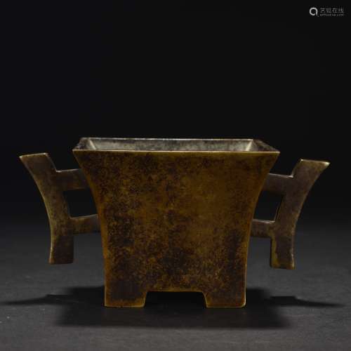 Ancient copper jade bucket incense burner