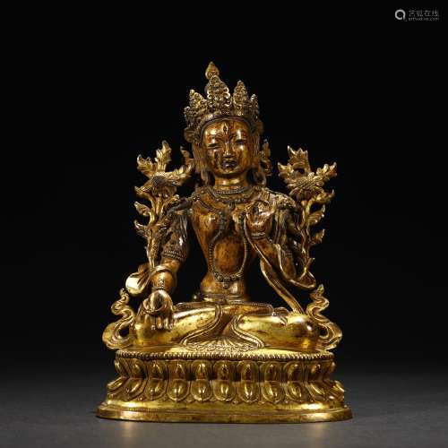 Bronze gilded Tara in Qing Dynasty