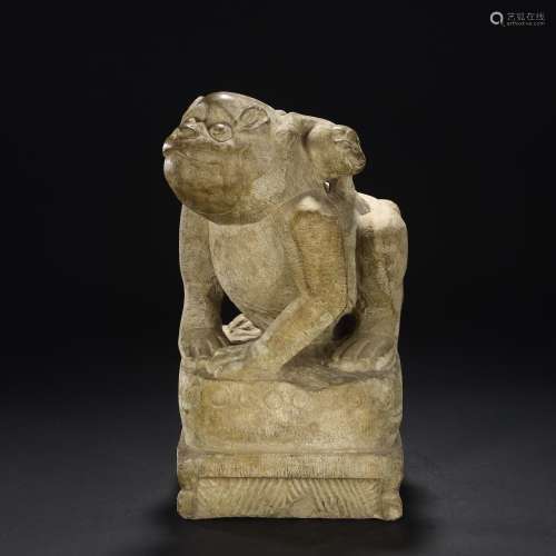 Ancient stone monkey statue