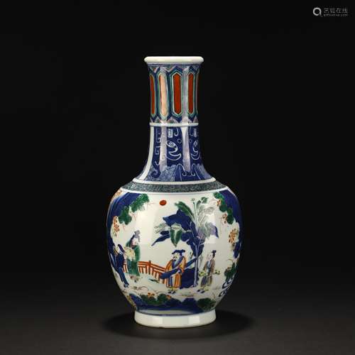 Ancient multicolored figure bottle