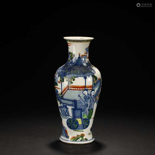 Colorful figure bottle in Qing Dynasty