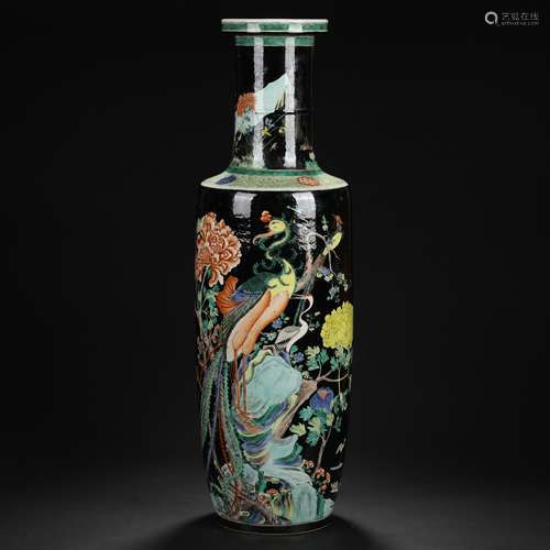 Colorful wooden stick bottle in Qing Dynasty