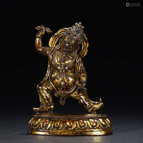 Ancient bronze gilded King Kong