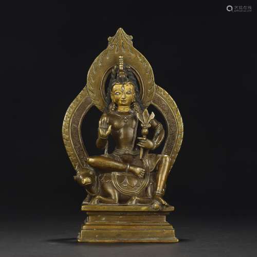 Ancient alloy copper Buddha statue