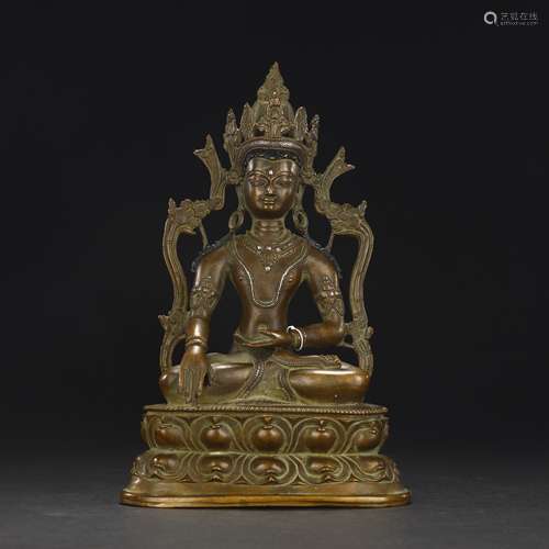 Ancient alloy copper inlaid silver Tara