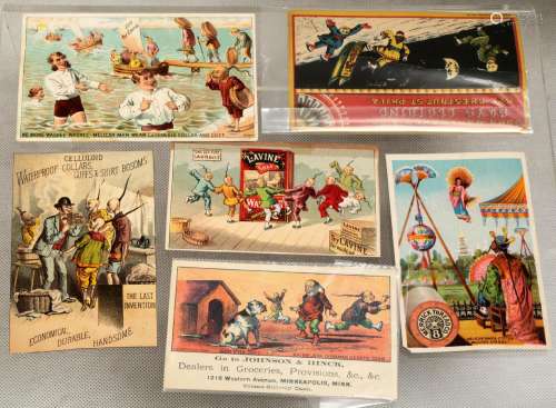 (6) A SET OF SIX COLOR CHINESE RACIST-STEREOTYPE TRADE CARD ...