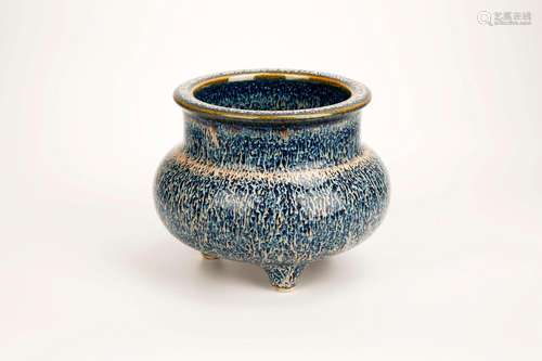 A JUNYAO TRIPOD CENSER.THE BASE MARKED WITH DA QING QIAN LON...