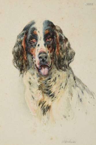 William Woodhouse (1857-1937)Portrait of a SpanielSigned, wa...