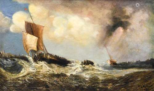 Attributed Alfred Montague (Exh.1880-1888)Shipping in choppy...