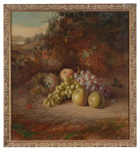 Charles Archer (1855-1931)Still life of grapes, apples and a...