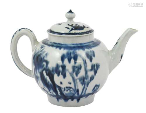 A William Reid Porcelain Teapot and Cover, circa 1758, paint...